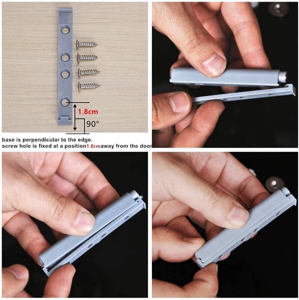 Magnetic Door Catches with Push Function for Cabinets, Display Cases, Push to Open/Close Door with One Touch (6 pcs)
