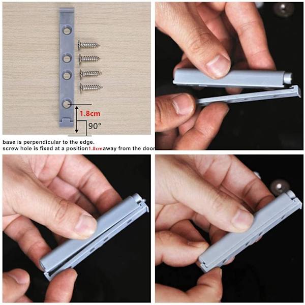 Magnetic Door Catches with Push-to-Open Function for Cabinets - Plastic, Durable, Blue - 6 pcs