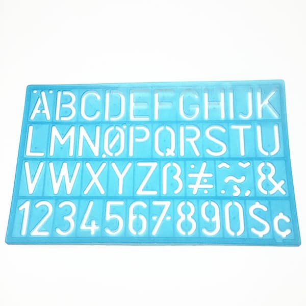 Alphabet Letter Stencil - Plastic, Reusable - For Office, Kids - 4 Pcs