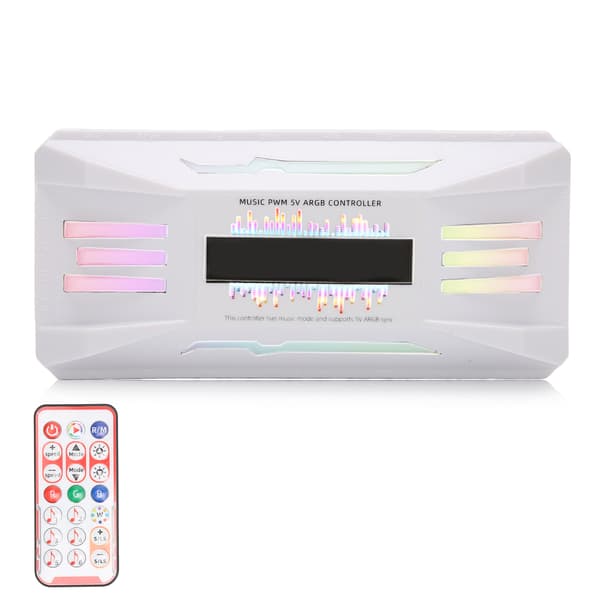 PWM Fan Temperature Controller White Remote Control Support 8x4pin 10x5V 3pin ARGB Computer RGB Light Adapter for PC