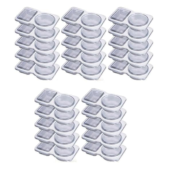 Double Compartment Condiment Container with Lid - 3 Oz 2 Compartment Snack Containers Reusable Sauce Containers 25 PCS