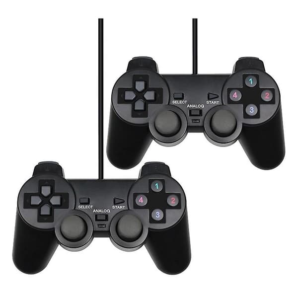 Kablet USB PC-spillkontroller for Winxp/win7/win8/win10 for PC-datamaskin bærbar datamaskin Svart Gamepad Joystick Svart 2 STK