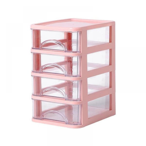 Stackable Drawer Organizer for Desk, Multi-layer Storage Transparent Design Plastic Storage Container with Drawers, Desk Organizer for Home
