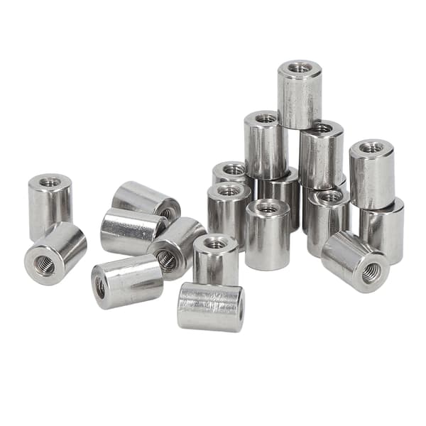 20 pcs 304 Stainless Steel M5x0.8x16mm Round Rod Coupling Nut Female Thread