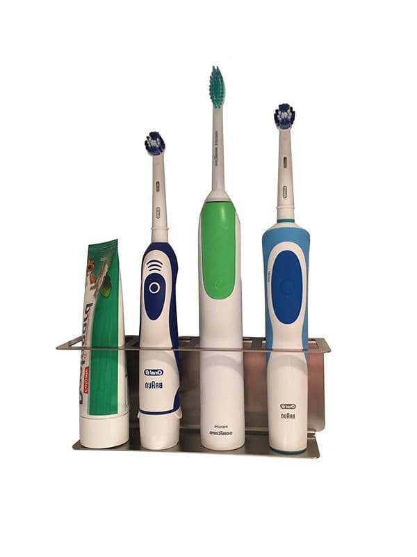 Stainless Steel Toothbrush Holder, Wall Mounted, Self-Adhesive Toothbrush Holder for Rust-Free and Practical Storage, Space-Saving Design that Fits