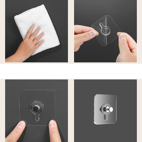 20 Pcs Self-Adhesive Picture Hooks Without Nails, Heavy Duty Wall Hooks for Hanging