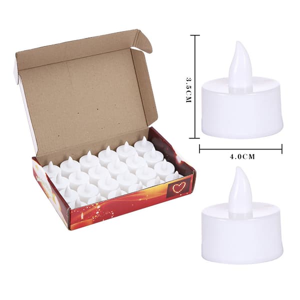 Battery Operated Tea Lights - 24 LED Tea Lights with Realistic Flickering Flame