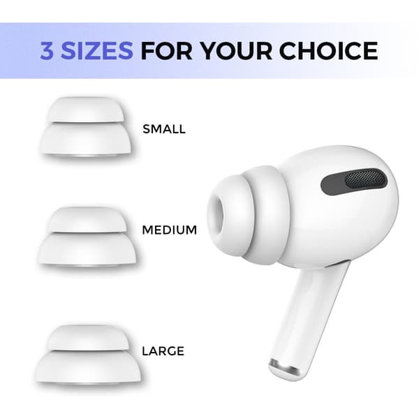 6 st silikonöronproppar för Air Pods Pro, vit