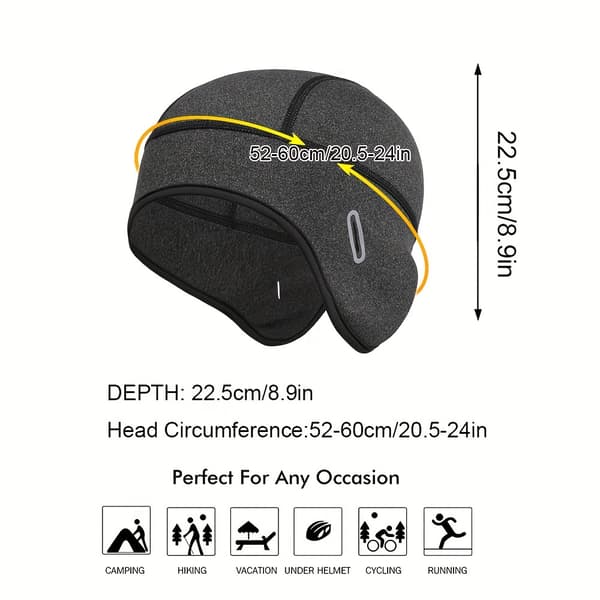 2-pakning WTACTFUL Vinter Termiske Luer - Varme Fleeceluer med Brillehull for Menn og Kvinner, Perfekt for Løping, Ski, Sykling, H [DB] Black-2pcs