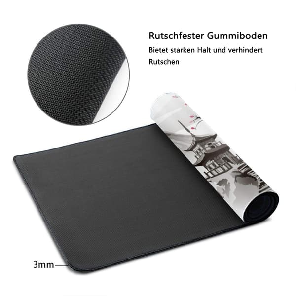 Japanese Motif Mouse Pad For Gamers, Ultra-smooth Surface For Precision, Non-slip Rubber Base Keeps It Secure, Comfortable Use For Long Gaming Sessions