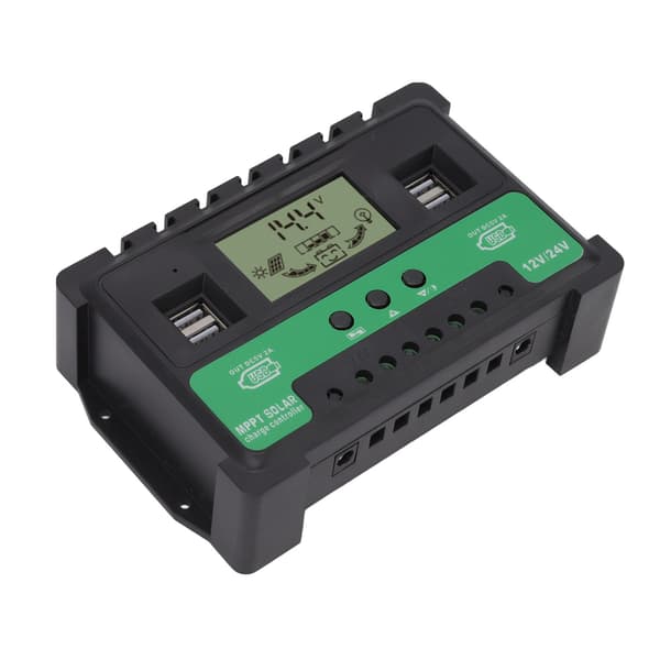 12V 24V 40A Solar Charge Controller LCD Display Dual USB Output PV Regulator