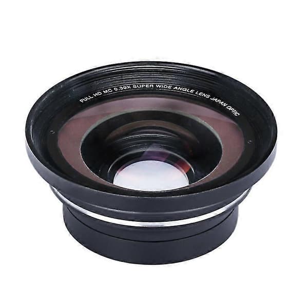Professional 37mm Macro + 72mm Wide Angle Lens 0.39X Full HD for 4K Camcorder
