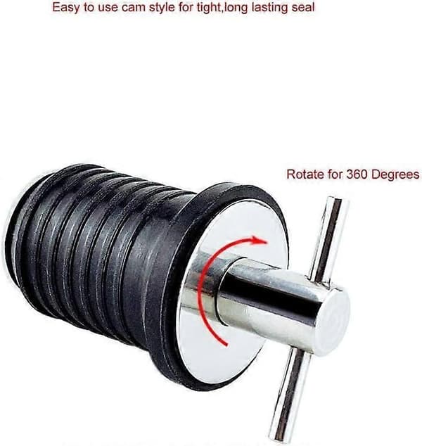 Adjustable Marine Drain Plug, Rubber Drain Plug with 304 Stainless Steel Handle Boat Drain Plug Fit