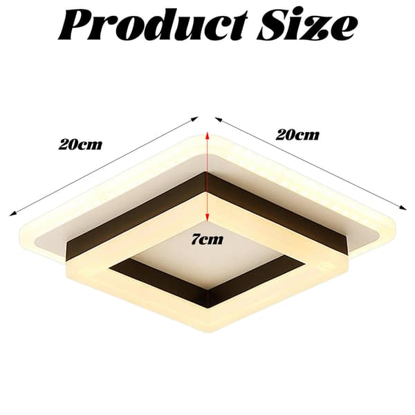 Modern Ceiling Light, High-Quality LED Ceiling Lamp with Smooth Dimming 18W Square Fixture for Kitchen Bathroom Hall Bedroom