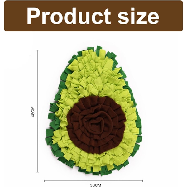 Snuffle Mat - Avocado Design with Foldable Function - For Dogs and Cats - Green Training Mat - Pet Activity