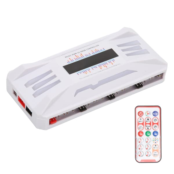 PWM Fan Temperature Controller White Remote Control Support 8x4pin 10x5V 3pin ARGB Computer RGB Light Adapter for PC