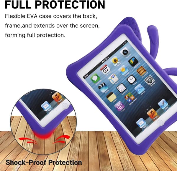 Fjärilsformat barnfodral för iPad 10.2/Pro 10.5/Air 3, lila
