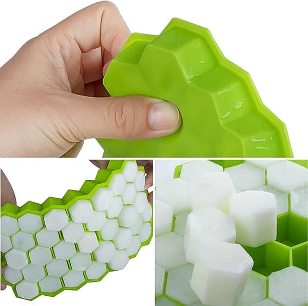 Ice Cube Molds for Rapid Beverage Chilling, Hexagonal Prismatic Ice Cube Trays with Reusable and BPA-Free Silicone