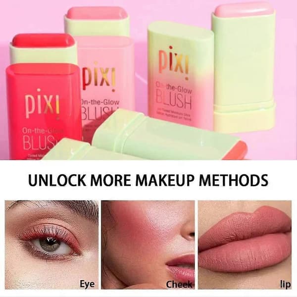 Cujmh Blush Stick, 19g Multifunksjonell Kremblush og Leppefarge, Bærbar 1