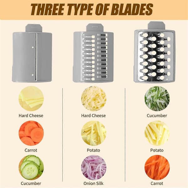 Electric Cheese Grater, Multifunctional Electric Slicer, Vegetable Cutter, Salad Maker, Food Processor