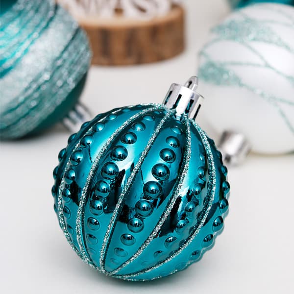 Plastic Christmas Tree Balls with Christmas Tree Topper, Christmas Decorations
