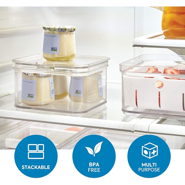 Refrigerator Storage, BPA-Free Plastic Storage Box for Kitchen or Refrigerator