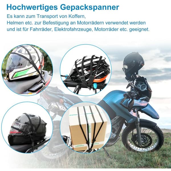 2-pack motorcykel bagageremmar dubbla krokar justerbar spännare 60-90cm