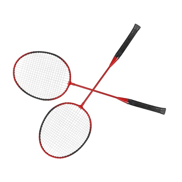 LEIJIAER Lightweight Badminton Racket with Comfortable Grip Offensive Iron Alloy Red