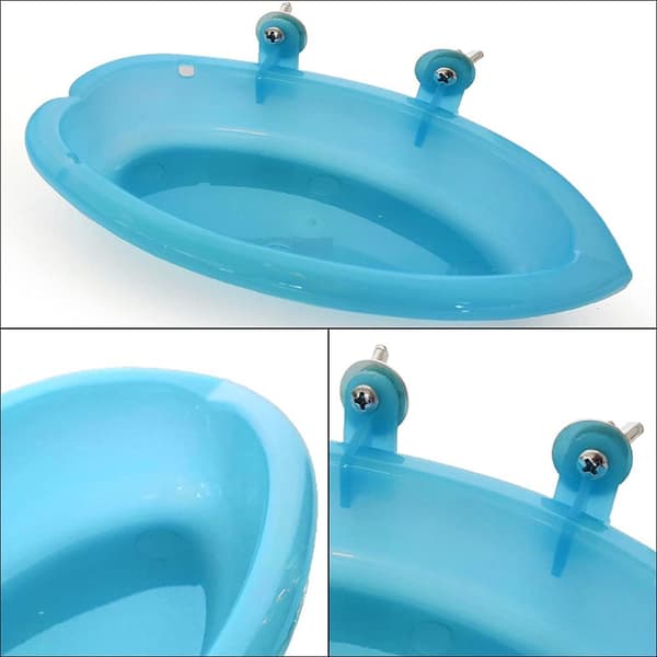 Fuglebad i plast, fuglebadeleke, fuglebur, matbeholder