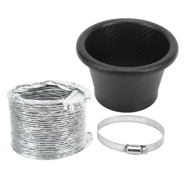 Universal Carbon Fiber Pattern Rubber Turbo Air Intake Pipe Funnel Kit for Most Vehicles