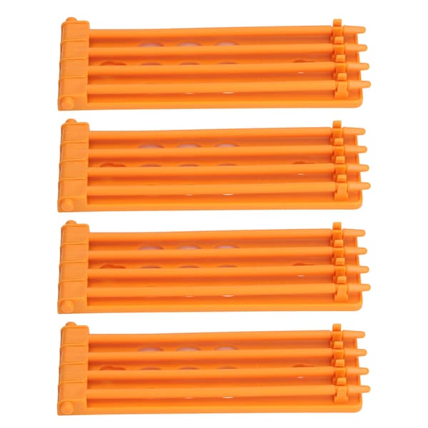 4 Pcs Pigeon Parrot Leg Ring Holder 4 Column Wall Mounted Rack Large Capacity Durable Plastic Yellow