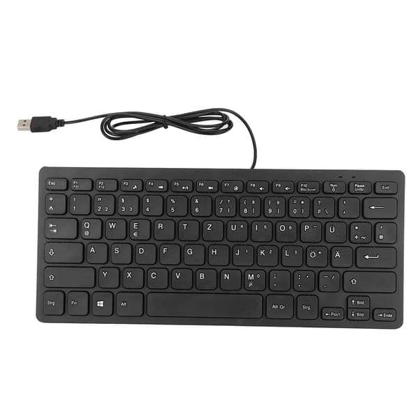 Keyboard 78 Keys Silent Ultrathin Wired Mini USB Interface Desktop Computer Small Language Keyboard German