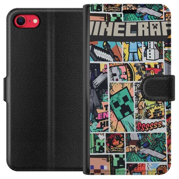 Compatible Wallet Case for Apple iPhone SE (2020) Minecraft Art