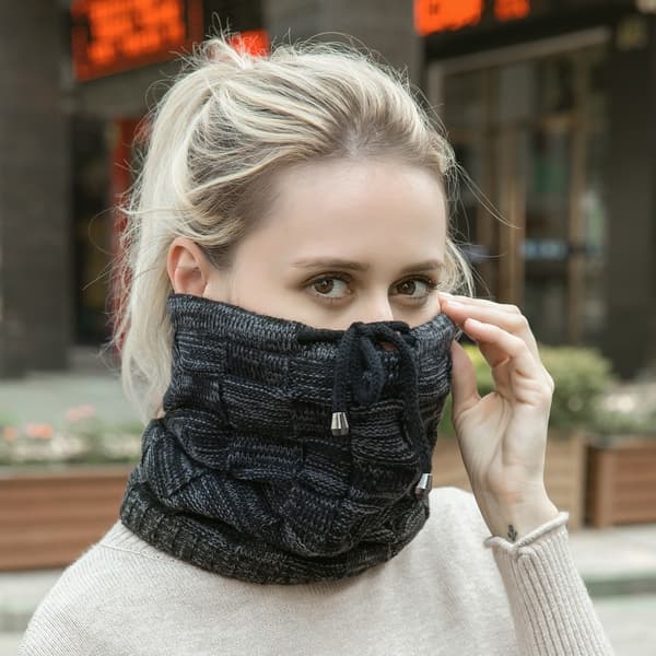 Vinterhue dame pullover hue tørklæde multifunktionel plus fleece herre koreansk version efterår og vinter herre strikhue