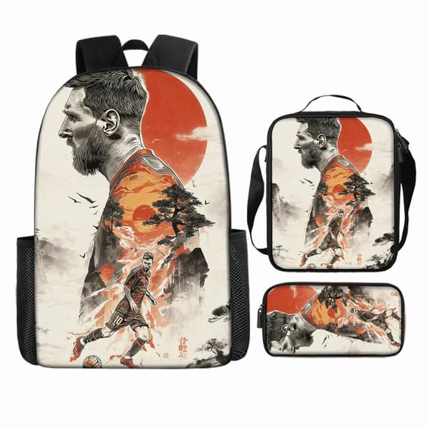 New 2026 USA-Canada Cup Soccer Backpack Set for Kids, Three-Piece Backpack, Student Shoulder Bag (YJD) 22 22 Three-piece set