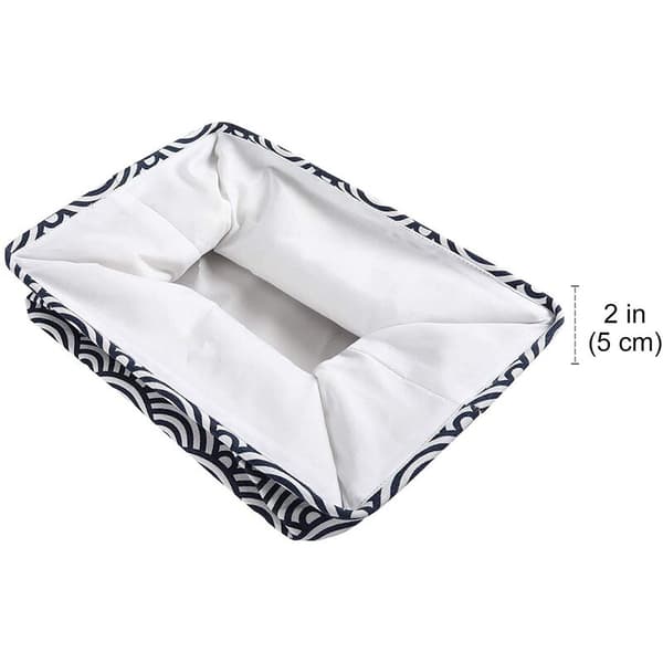 Sæt med 3 foldbare opbevaringskurve, rektangulær foldbar organizer, vasketøjskurve til garderobe (bølgemønster)