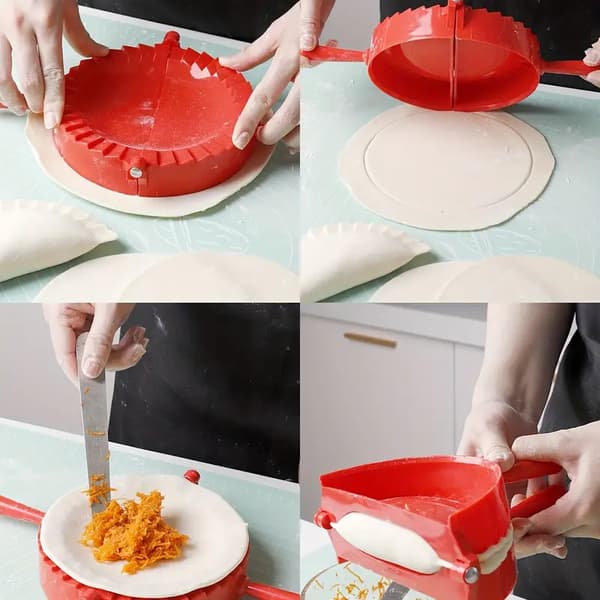 1., Dumpling Maker (28,96cmx18,54cmx3,56cm), PP Plast Dumpling Press, Empanada Press, Ravioli Dumpling Wrappers Form
