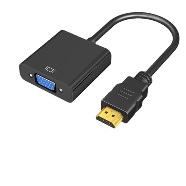 HDMI til VGA-adapter Han til Hun-konverteringsadapter 1080P til tablet-pc bærbar computer sort