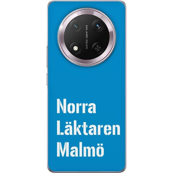 Kompatibelt mobildeksel til Honor Magic7 Lite Minimalistisk blå tekstdesign med Malmö-tema og moderne typografisk stil blå