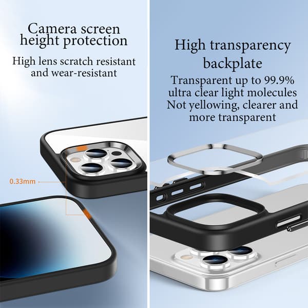 Premium Clear Case for iPhone 13 Pro Max, Adjustable Kickstand with Full Protection, Shock-Absorbing Air Guard Corners and Dust Protection