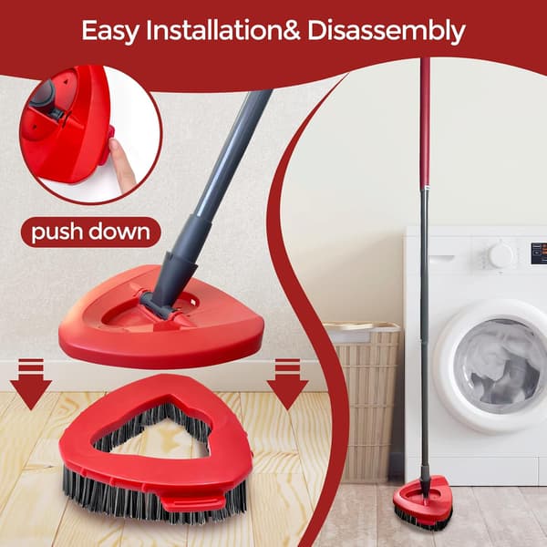 Set med 2 mopprefiller – Kompatibel med EasyWring en-hinksystem – Styva borstar för badrum, kök, badkar