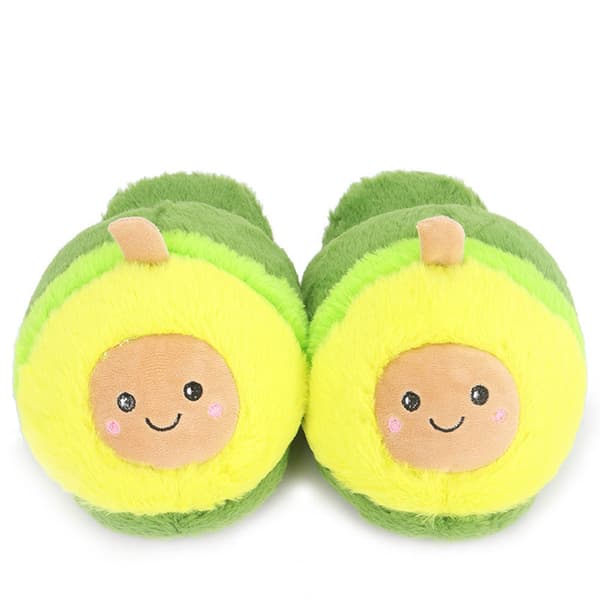 Avocado Fruit Plush Slippers Non-Slip Durable Warm Winter Indoor Slippers