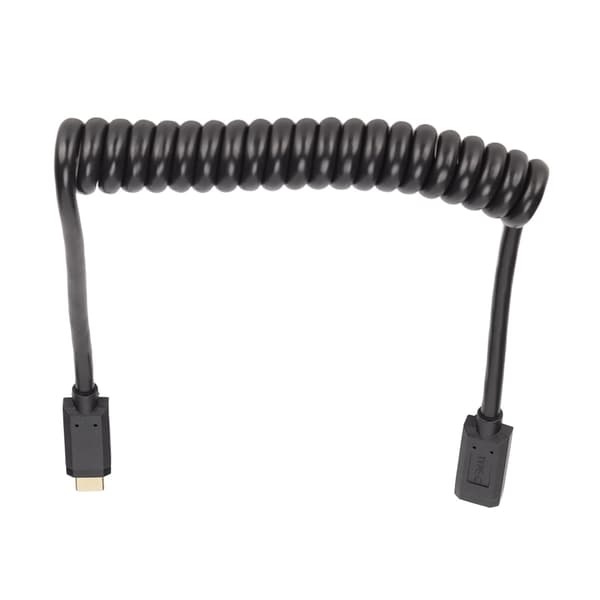 USB C-kabel USB C hunn til USB C hann 4K 60hz 3A hurtiglading 10Gbps 1.2m spiraldesign USB C strømkabel hunn til hann rett hode