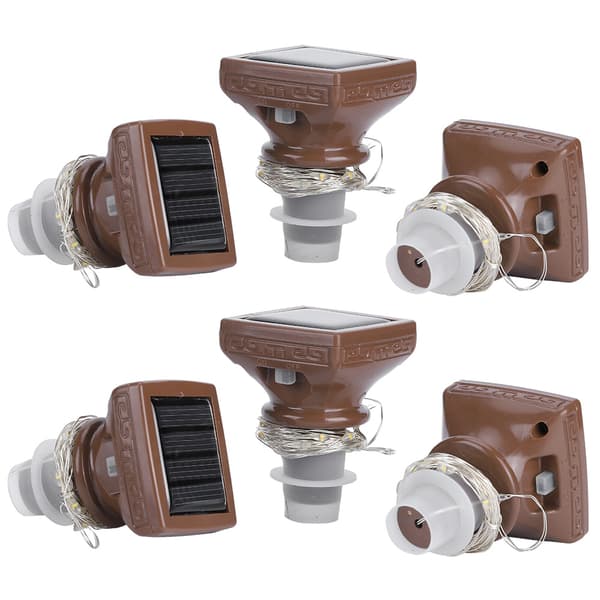 6-pack 20 LED Solar String Lights Waterproof Wine Bottle Cork Lamp Wedding Party Decoration