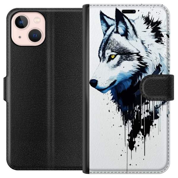 Compatible Wallet Case for Apple iPhone 13 mini Wolf