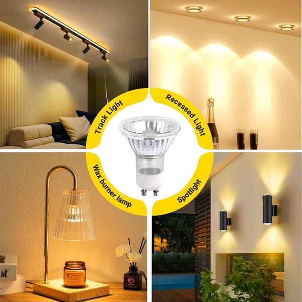 6-pack GU10 Halogenlampor 50W, 220V 2800K GU10 Halogen Spotlight Varmvit 50W