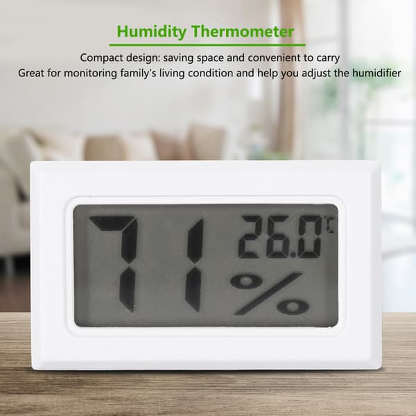 Indoor Temperature Humidity Meter with LCD Screen, Digital Thermometer Hygrometer Fast Response High Accuracy Mini Size Easy-to-Read Display for