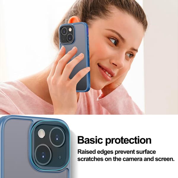 1 stk til iPhone 15 mobildeksel med \"skin-feel\" - marineblå - iPhone15