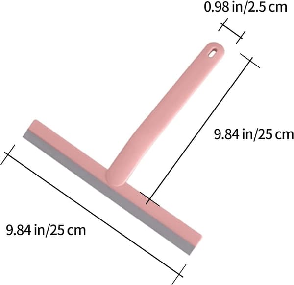 Shower squeegee, window cleaning equipment shower glass squeegee, window cleaner rubber squeegee, shower squeegee for mirror floor (Pink)