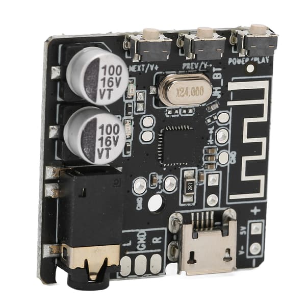 Bluetooth-mottakerkort Bluetooth 5.0 stereoforsterkerkort med knappekontroll for DIY svart